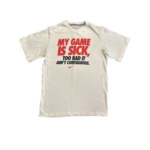 Nike "My Game is Sick" Graphic T-Shirt White Teens Size L